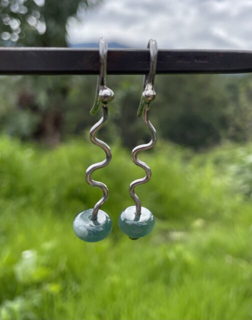 Squiggly Jade Earrings - Image 2