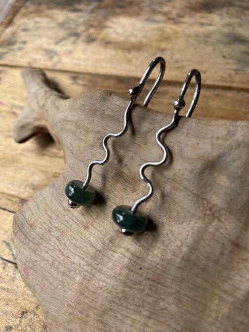 Squiggly Jade Earrings